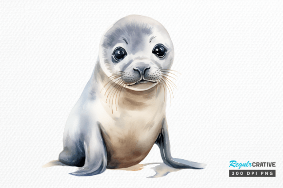 Download Watercolor Baby Seal Clipart Png Design - Clipart Collection