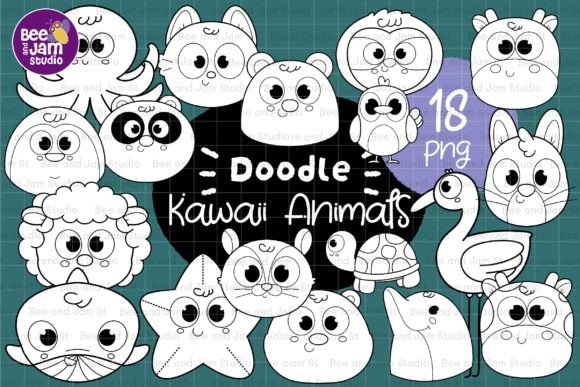 Download KDP Kawaii Animals Coloring PNG Clipart - Clipart Collection