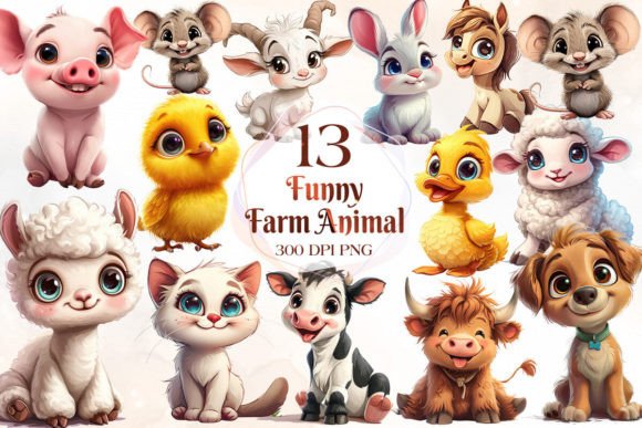 Download Funny Farm Animal Sublimation Clipart - Clipart Collection