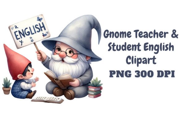 Download Gnome Teacher &amp; Student English Clipart - Clipart Collection
