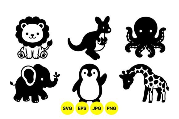 Download Cute Safari Animal Clipart Set - Clipart Collection