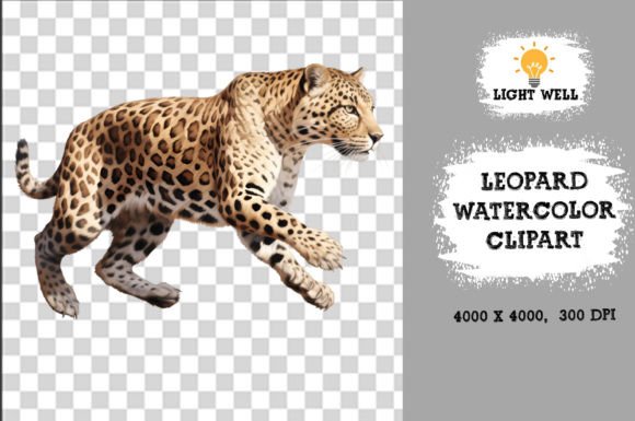 Download Cute Wildlife Leopard Watercolor Clipart - Clipart Collection