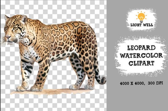 Download Cute Wildlife Leopard Watercolor Clipart - Clipart Collection