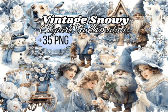 Download Vintage Snowy Clipart Sublimation - Clipart Collection