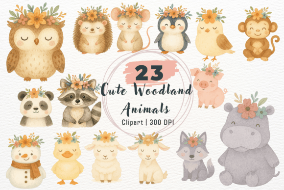 Download Watercolor Cute Woodland Animals Clipart - Clipart Collection