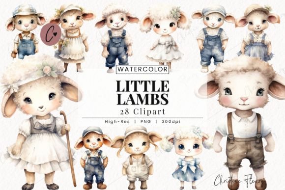 Download Watercolor Little Lambs Clipart - Clipart Collection