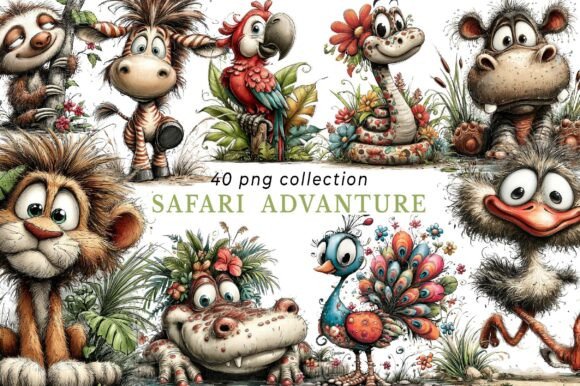 Download Whimsical Safari Clipart Bundle - Clipart Collection