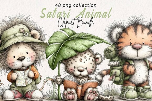 Download Whimsical Safari Clipart Bundle - Clipart Collection