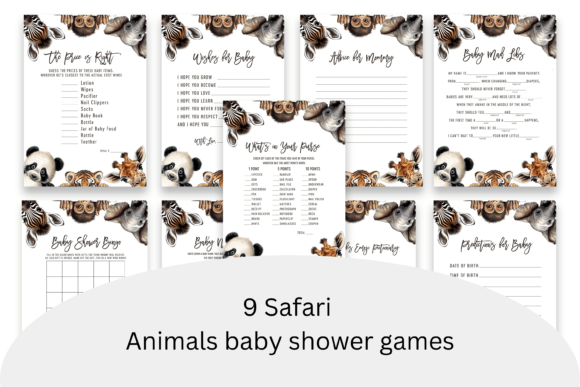 Download African Animals Baby Shower Games - Africa Collection