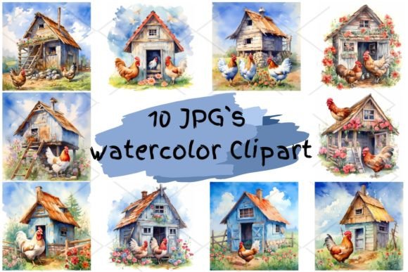 Download Hen Chicken House Clipart JPG 1S-6 - Clipart Collection