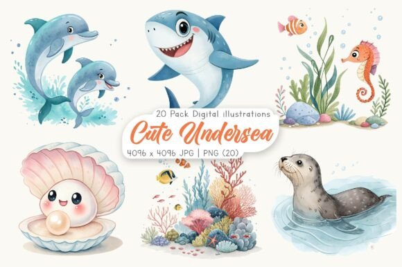 Download Watercolor Cute Undersea Clipart - Clipart Collection