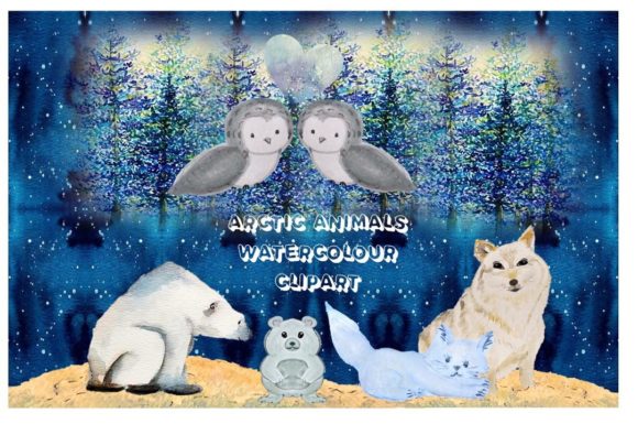 Download Arctic Animals Watercolour Clipart - Clipart Collection