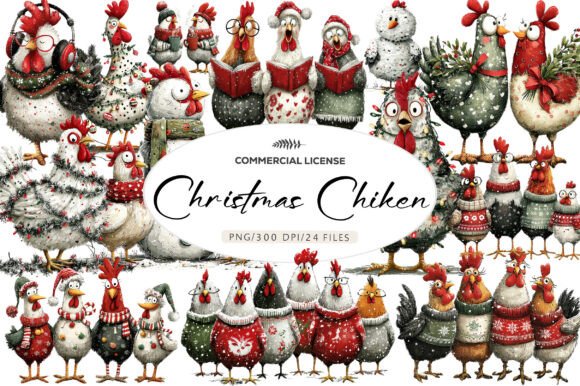 Download Quirky Christmas Chiken Clipart - Clipart Collection