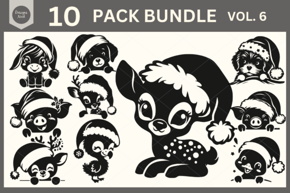 Download Santa Animals SVG Clipart Silhouette PNG - Clipart Collection