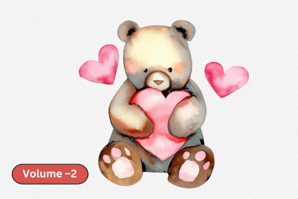Download Watercolor Valentine Day Bear Clipart - Clipart Collection