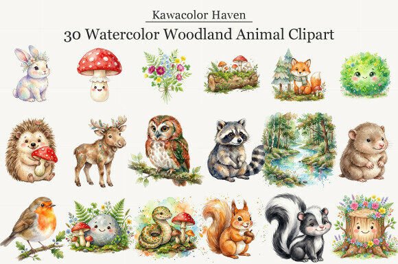 Download Watercolor Woodland Animal Clipart - Clipart Collection
