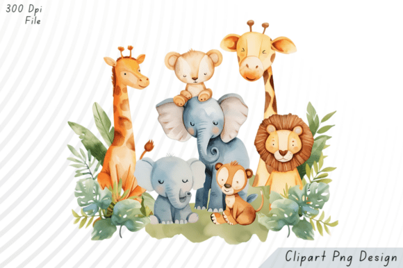 Download Cute Safari Animals PNG Clipart - Clipart Collection