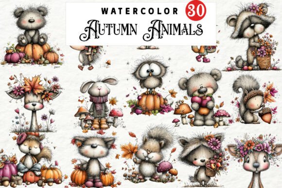 Download Whimsical Autumn Animals Clipart - Clipart Collection