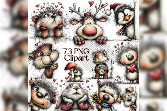Download Whimsical Peeking Reindeer Clipart Set - Clipart Collection