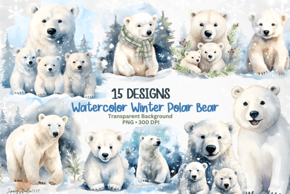 Download Watercolor Polar Bear PNG Clipart - Clipart Collection