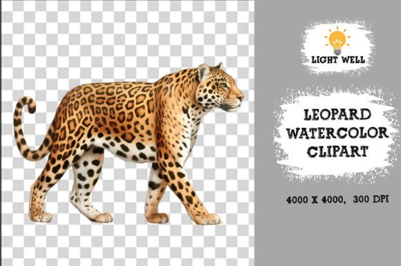 Download Cute Wildlife Leopard Watercolor Clipart - Clipart Collection
