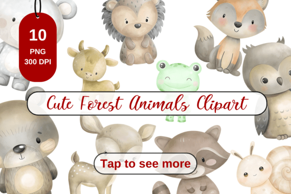 Download Cute Watercolor Forest Animals Clipart - Clipart Collection