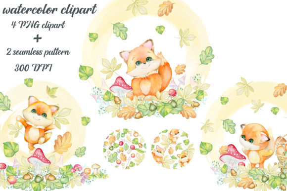 Download Watercolor Clipart. Cute Fox Clip Art, - Clipart Collection