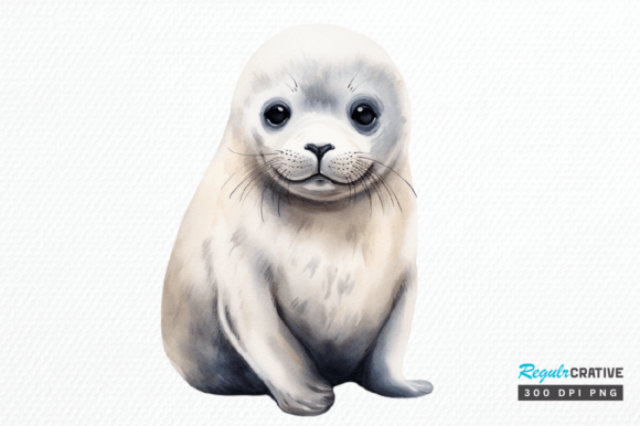 Download Watercolor Baby Seal Clipart Png Design - Clipart Collection