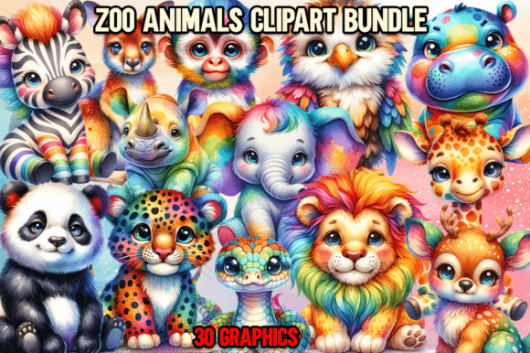 Download Zoo Animals Clipart Bundle - Clipart Collection