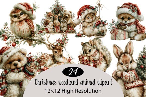 Download Christmas Woodland Animal Clipart Bundle - Clipart Collection