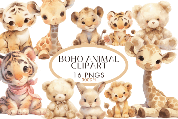 Download Boho Animals Clipart Watercolor PNG - Clipart Collection