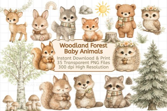 Download 35 Woodland Animals Clipart Bundle - Clipart Collection