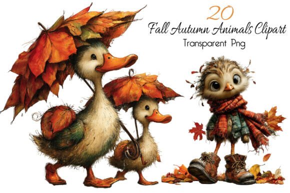 Download Whimsical Fall Autumn Animals Clipart - Clipart Collection