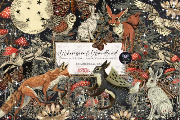 Download Woodland Animals Whimsical Clipart - Clipart Collection