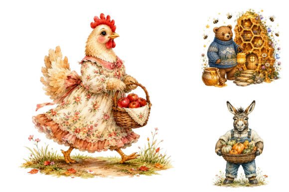 Download Cute Cozy Fall Animals Harvest Clipart - Clipart Collection