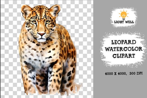 Download Cute Wildlife Leopard Watercolor Clipart - Clipart Collection