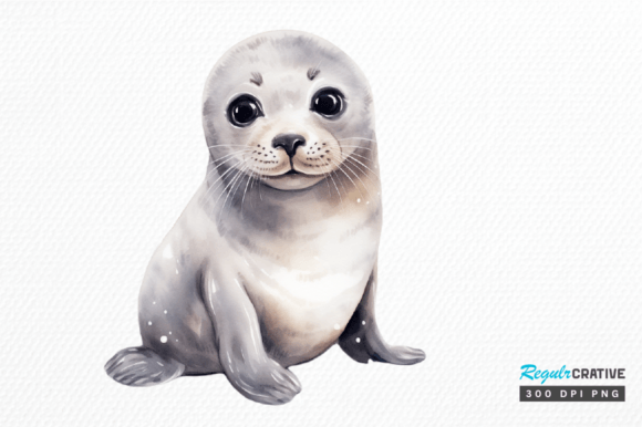 Download Watercolor Baby Seal Clipart Png Design - Clipart Collection
