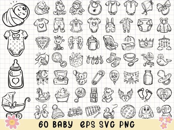 Download Baby Svg Bundle Baby Shower Clipart - Clipart Collection