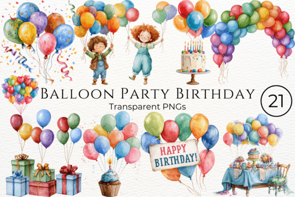 Download Balloon Party Birthday Clipart - Clipart Collection
