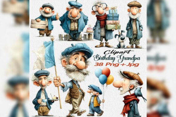 Download Birthday Grandpa Clipart PNG Bundle - Clipart Collection