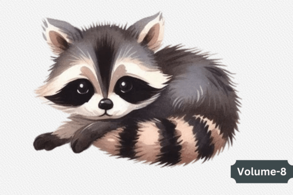 Download Cute Watercolor Raccoon Clipart PNG - Clipart Collection
