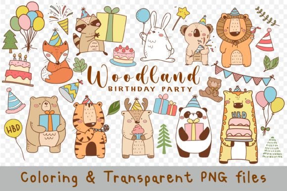 Download Woodland Birthday Party Clipart - Clipart Collection