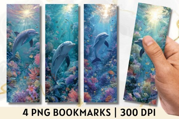 Download Ocean Dolphin Undersea Art Bookmark - Ocean Collection