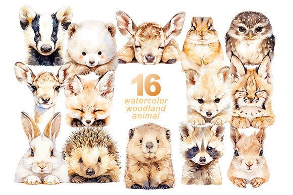 Download Woodland Animal Watercolor Bundle - Woodland animal Collection