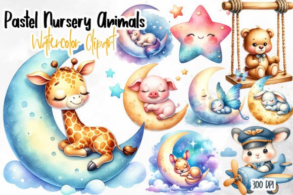 Download Pastel Nursery Animals Clipart - Clipart Collection