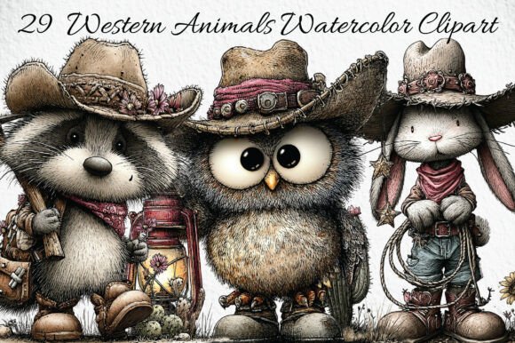 Download Western Animals Watercolor Clipart - Clipart Collection