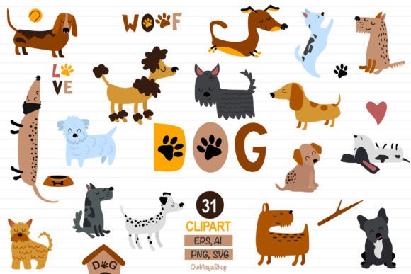 Download Dog Clipart Set, Animal Pets Clipart - Clipart Collection