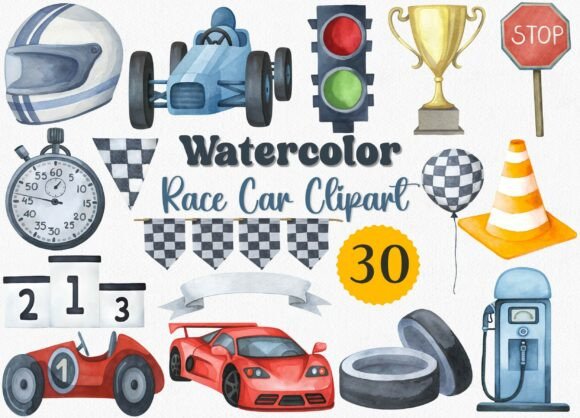 Download Watercolor Race Car Clipart, Racing PNG - Clipart Collection