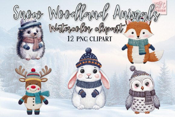 Download Winter Woodland Animals Watercolor PNG - Woodland animal Collection