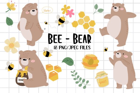 Download Bear and Honey Bee Clipart - Clipart Collection